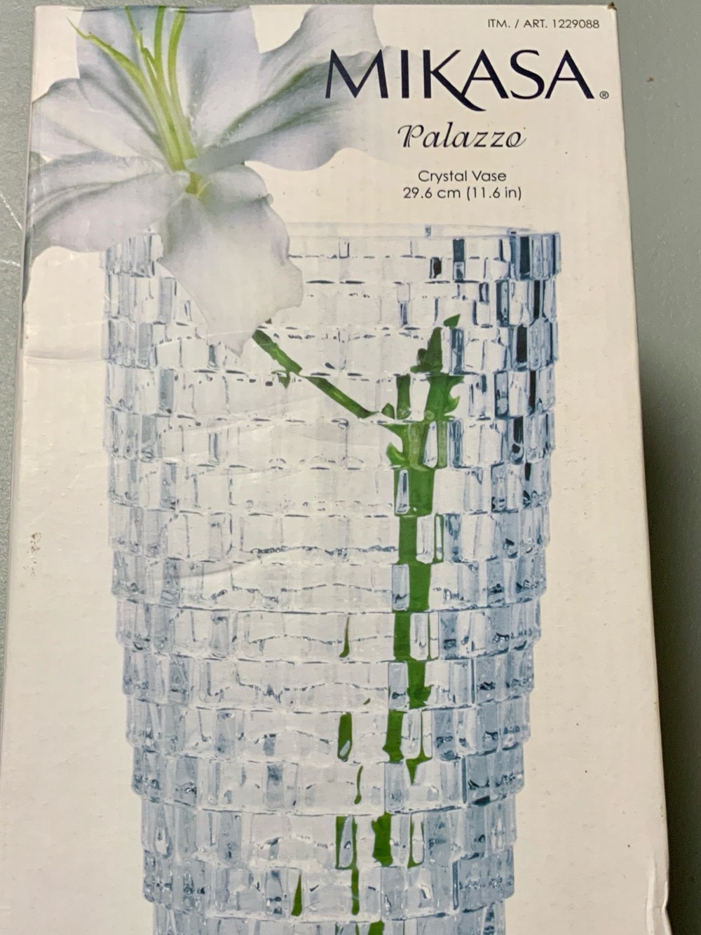 Mikasa Palazzo Clear Crystal Textured Vase
